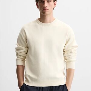 Zara Men's Soft Sweater Color⁩: Oyster-White; Size: XL